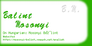 balint mosonyi business card